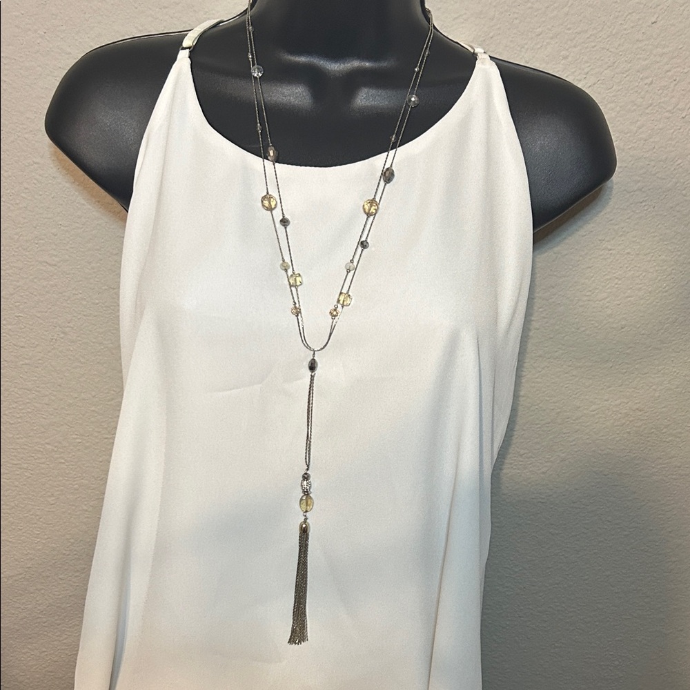 White House Black Market Gold and Silver Layered Necklace